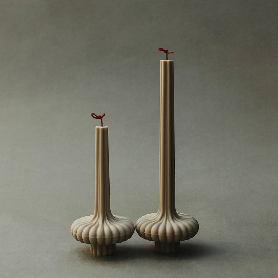 LAWA Set of 2 Pumpkin Base Candle - Beautiful Handmade Pillar Unscented Soy Wax Elegant Aesthetic... | Amazon (US)