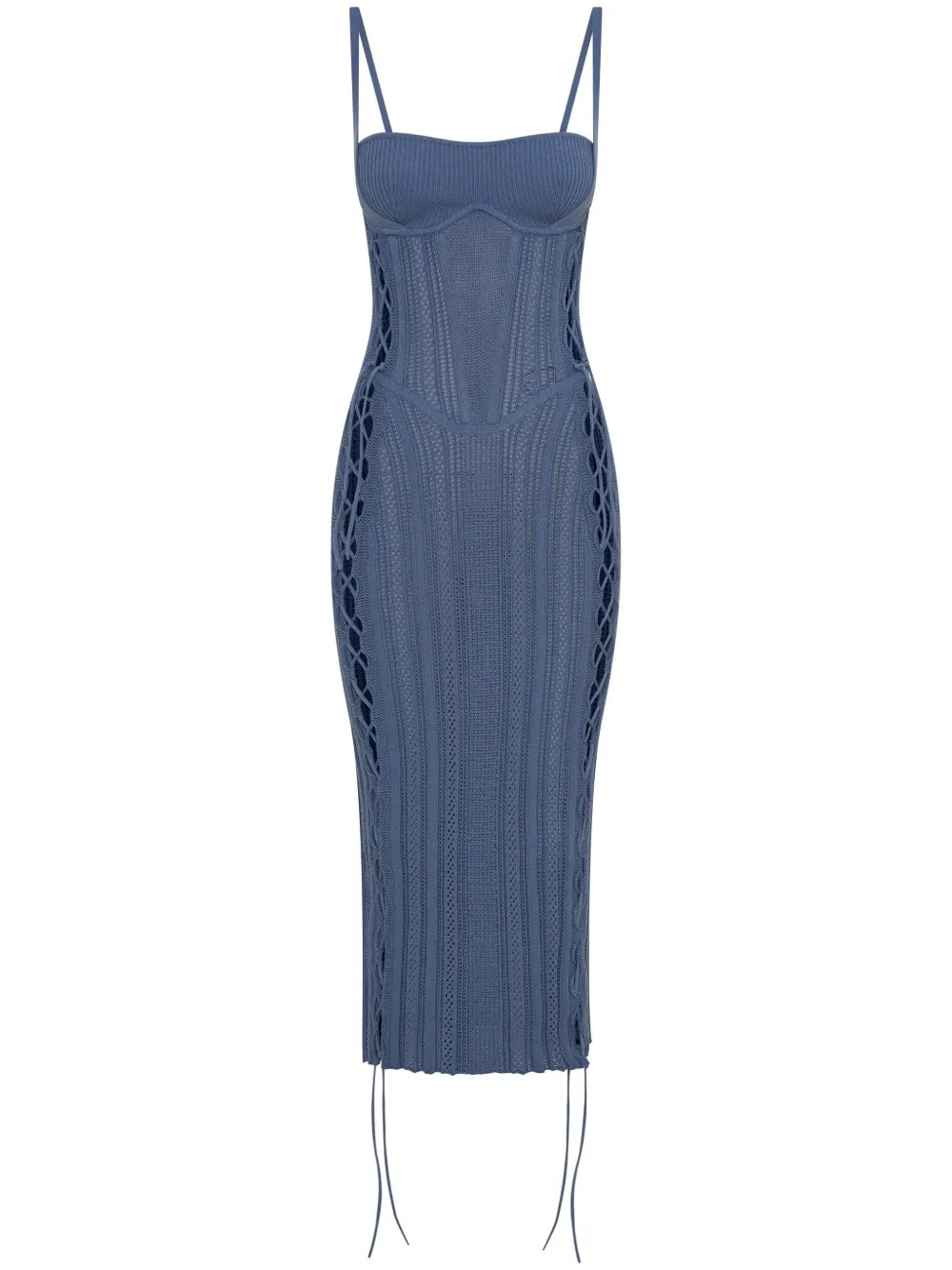 lace-up crochet dress | Farfetch Global