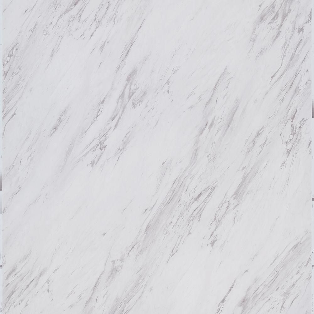 TrafficMaster Carrara Marble 12 in. x 24 in. Peel and Stick Vinyl Tile (20 sq. ft. / case)-SS1212... | The Home Depot