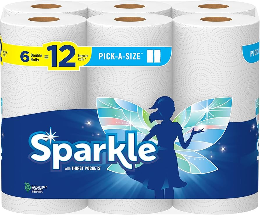 Sparkle Pick-A-Size Paper Towels, 6 Double Rolls (660 Sheets Total) - Strong 2-Ply Towels for Kit... | Amazon (US)