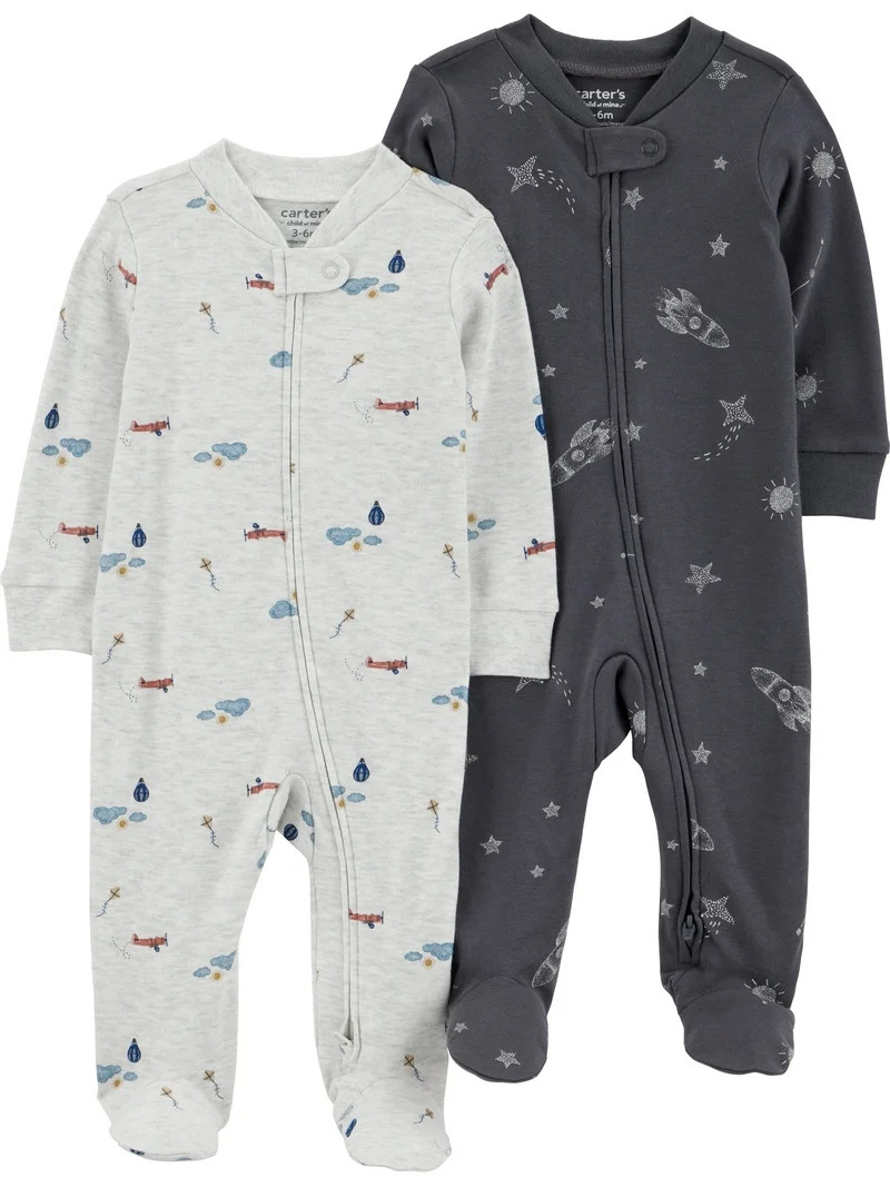 Carter's Child of Mine Baby Sleep N Play, 2-Pack, Sizes Preemie-6/9 Months | Walmart (US)