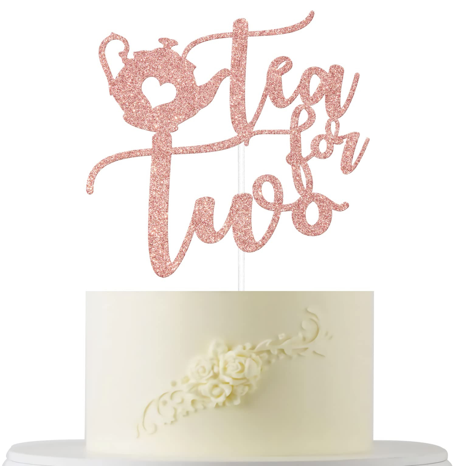 Tea for Two Cake Topper, Boys Girls 2nd Birthday Cake Decorations, Kids Second Tea Theme Birthday... | Amazon (US)