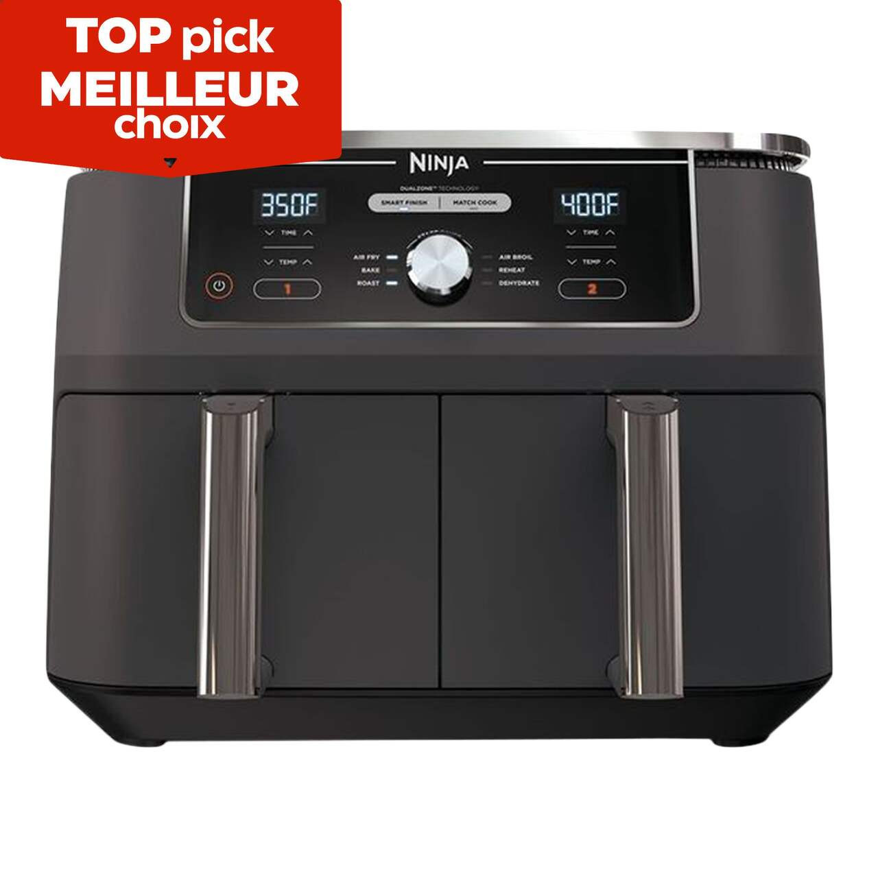 Ninja® Foodi™ XL Dual Zone, 6-in-1 Air Fryer w/ 2 Baskets, Black, 9.5L#043-0955-6 | Canadian Tire