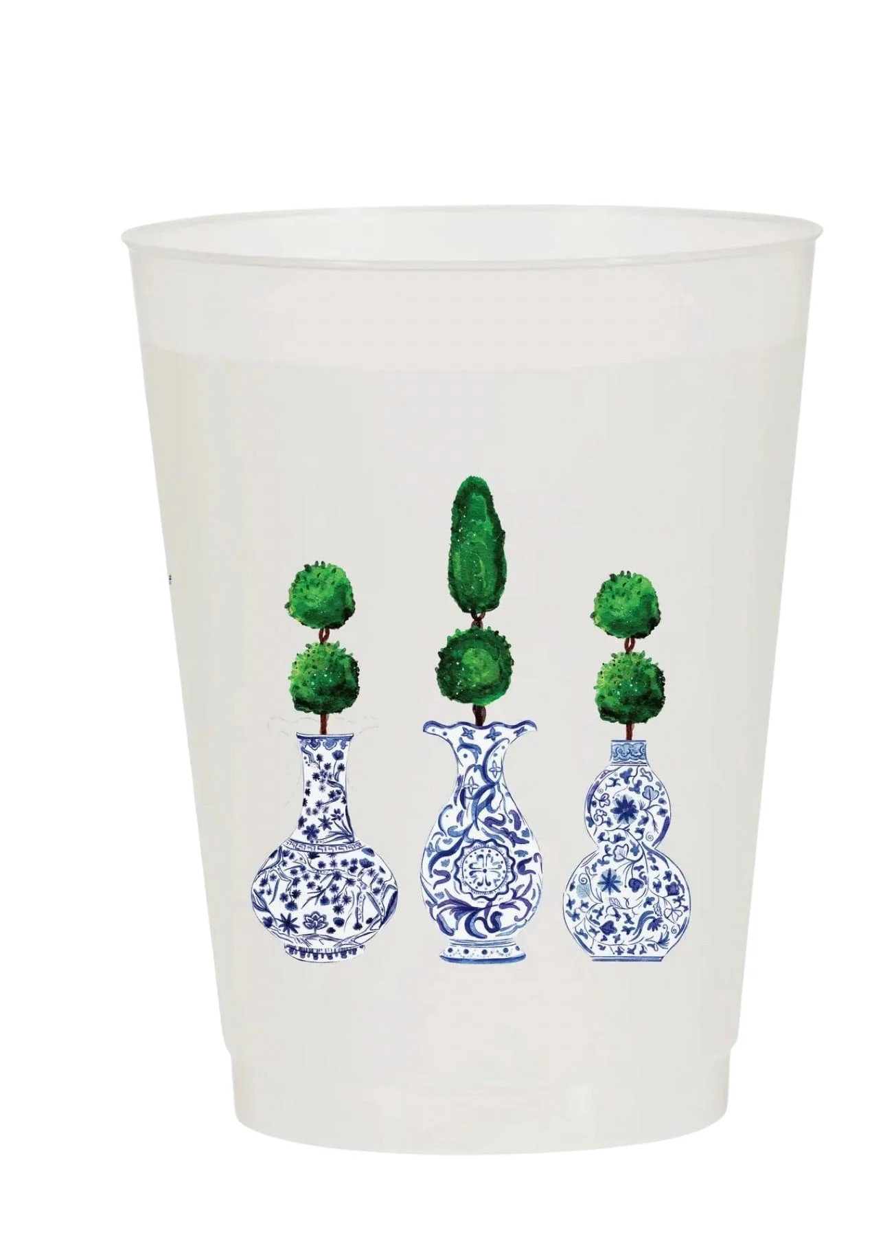 Topiary ginger jar frosted cups - set of 6 | Mulberry & King