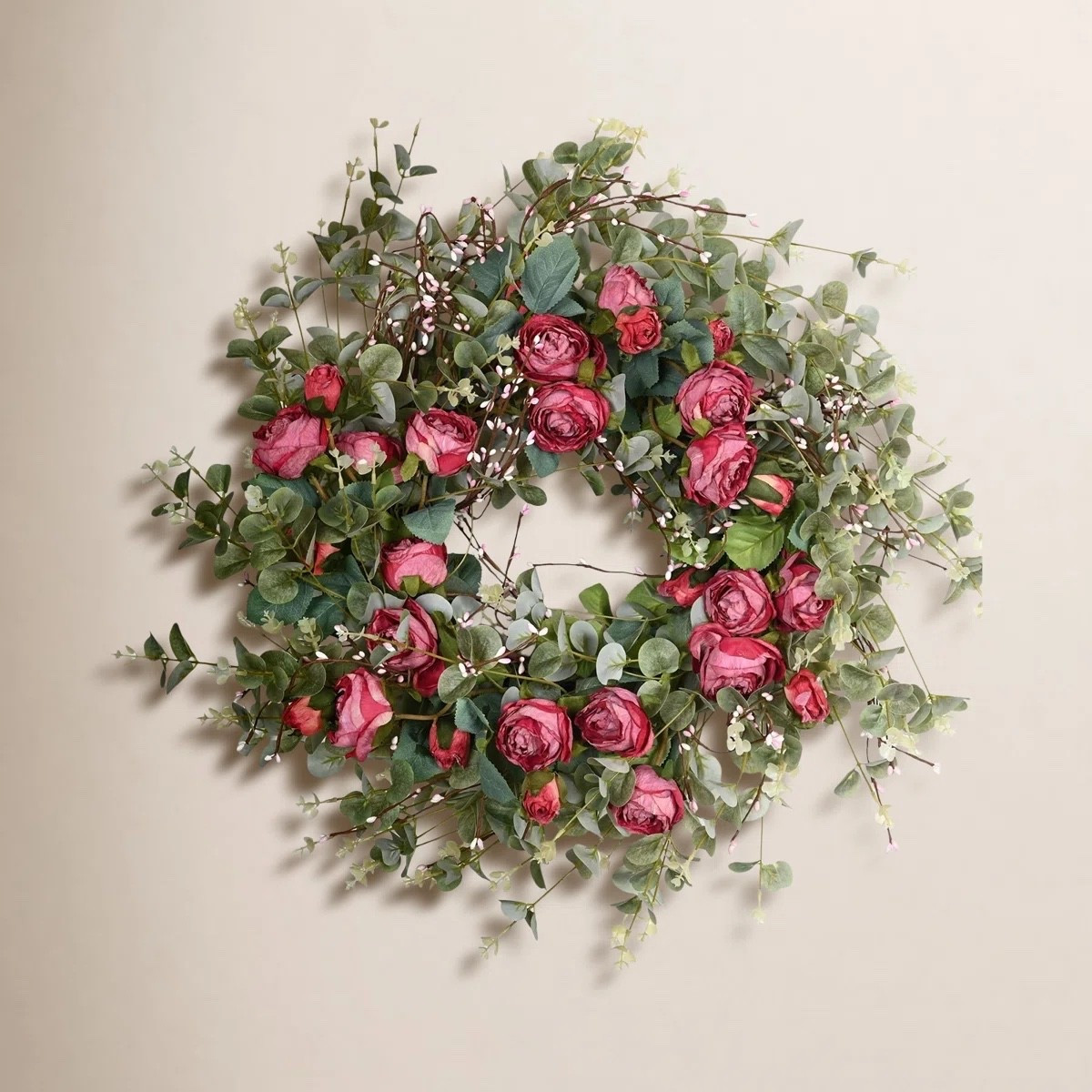 26" Artificial Everyday Eucalyptus Berry Rose Floral Front Door Wreath For Wedding Party Home Decor

#LTKHome #LTKSeasonal #LTKValentine