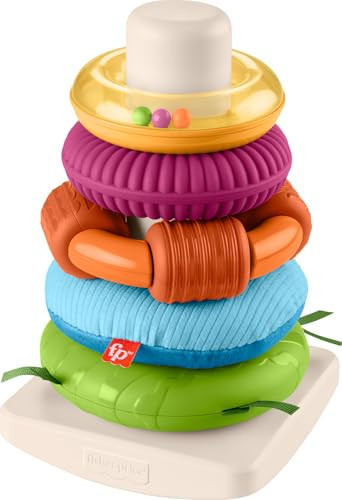 Fisher-Price Baby Toy Sensory Rock-a-Stack, Rings with Fine Motor Activities for Developmental Play for Infants Ages 6+ Months | Amazon (US)