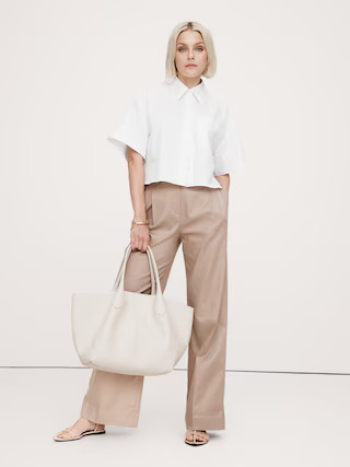 The Boxy Crop Short-Sleeve Shirt | Banana Republic (US)