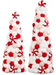 Raz Imports 2023 Jingle & Cocoa 17.75" Felt Peppermint Trees, Set of 2 | Amazon (US)