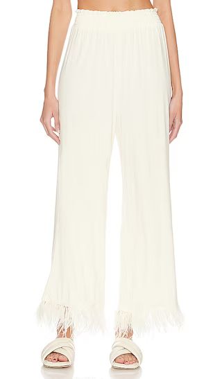 Feather Pull On Pant in Ecru & Ecru Feathers | Revolve Clothing (Global)