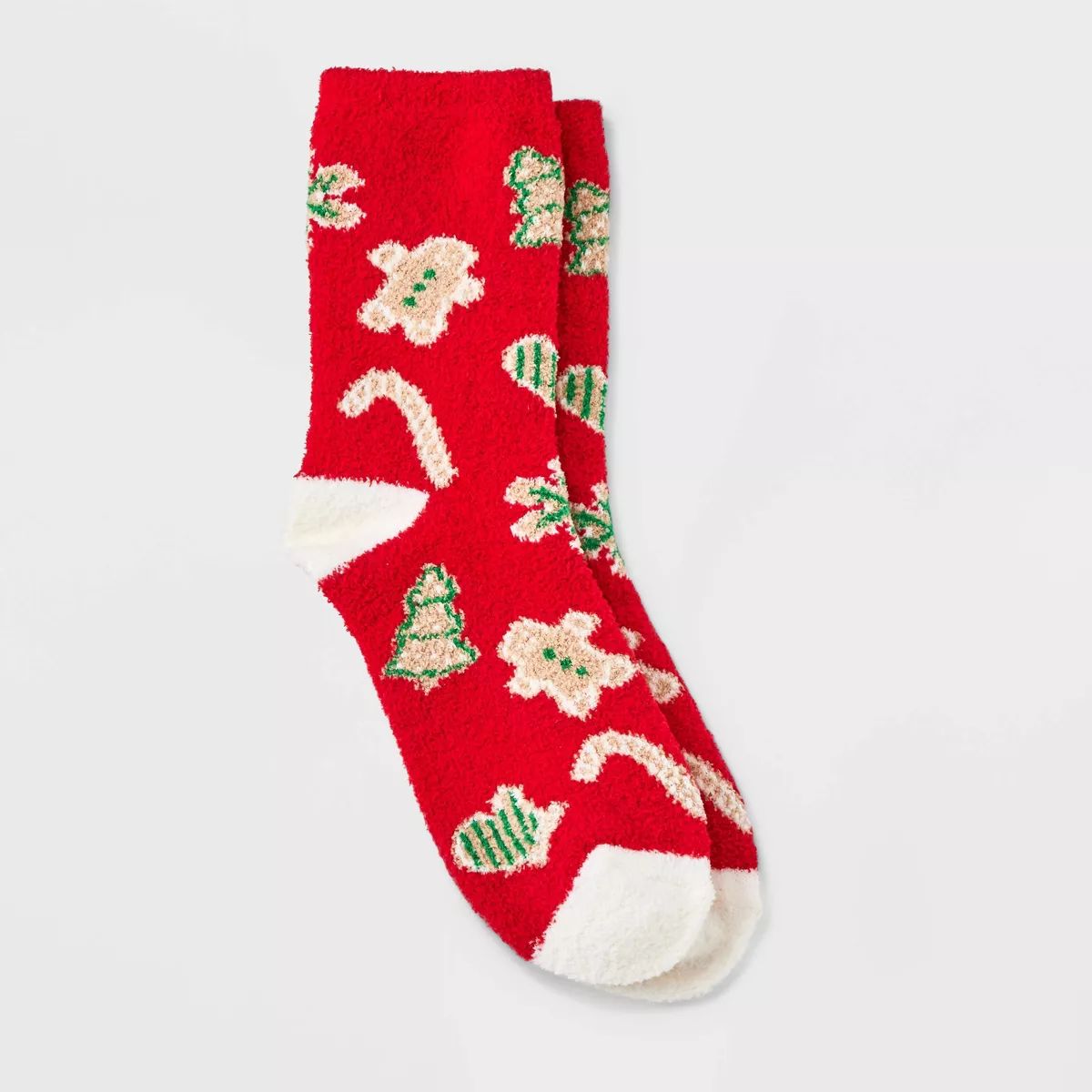 Women's Gingerbread Cookies Cozy Holiday Crew Socks - Wondershop™ Red/White 4-10 | Target