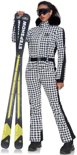 GS SNOWING Women's Ski Suit One Piece Snowsuits Snowboard Ski Outfit Faux Fur Collar Slim Jumpsui... | Amazon (US)