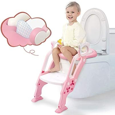 GrowthPic Toddler Toilet Training Seat Ladder with Sturdy Non-Slip Wide Step and Soft Cushion for... | Amazon (US)