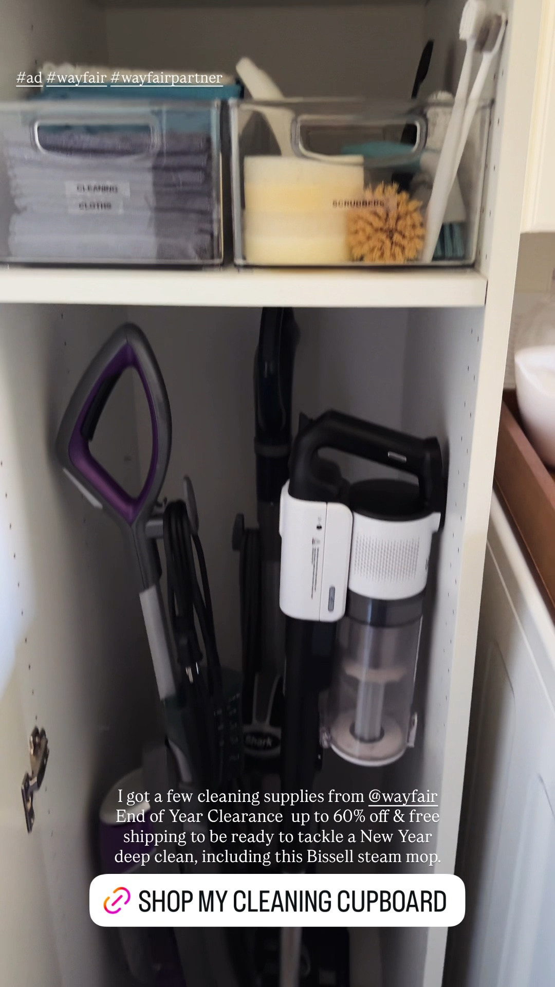 New year, fresh new space! After finishing the utility room makeover this year, I’m actually really excited to deep clean our house. I picked up a Bissell steam mop along with a few other cleaning supplies on sale for up to 60% off + free & easy delivery on orders over $35 from the @wayfair End of Year Clearance. #ad #wayfair #wayfairpartner 

#LTKSaleAlert #LTKHome