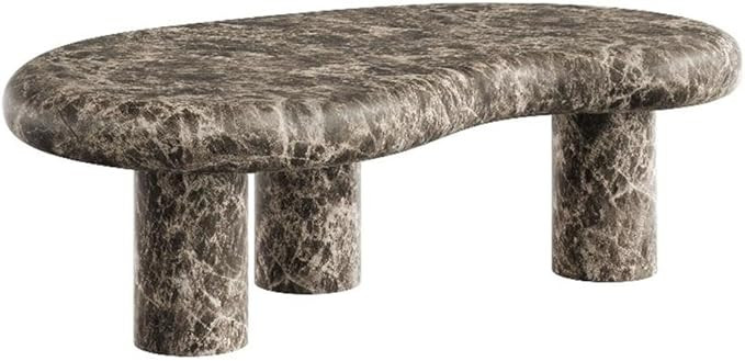 Modway Elowen Faux Marble Coffee Table in Dark Emperador Marble - Faux Emperador Marble Sculptura... | Amazon (US)