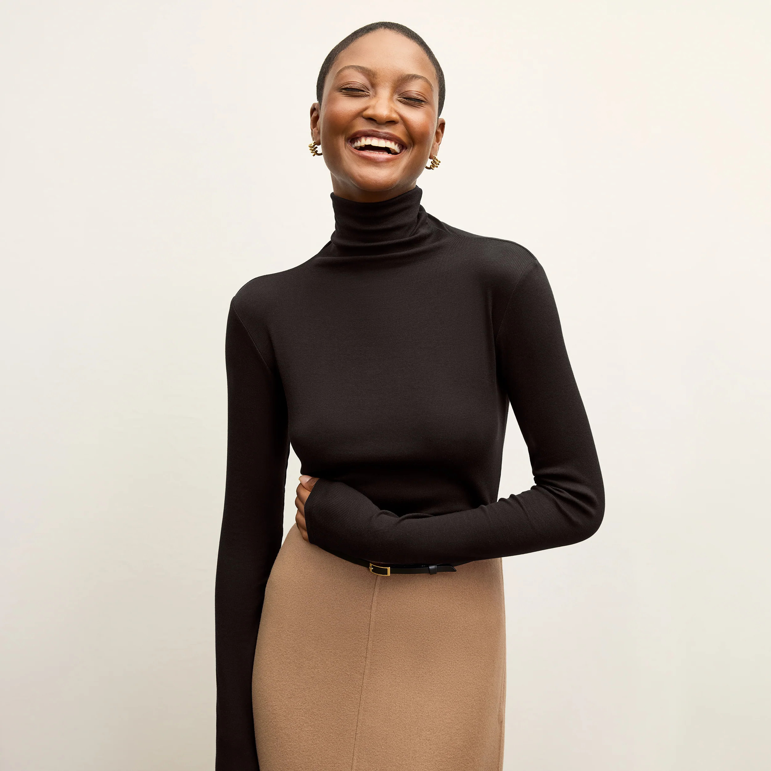 Axam Layering Turtleneck - Ribbed Pima Cotton :: Black | MM LaFleur