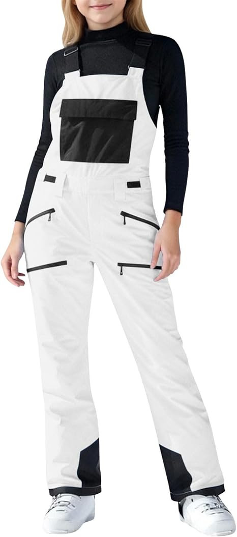 Kids Snow Bibs Insulated Waterproof Snowboard Overalls Boys Girls Adjustable Strap Ski Pants Mult... | Amazon (US)