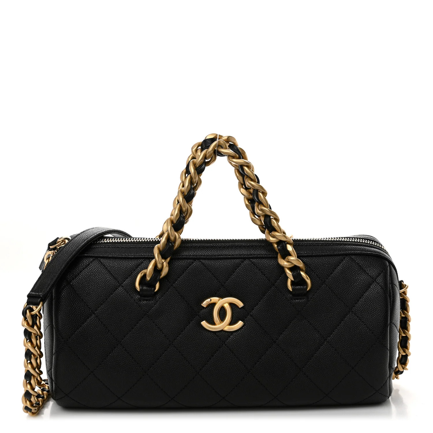 Caviar Quilted Fashion Therapy Bowling Bag Black | FASHIONPHILE (US)