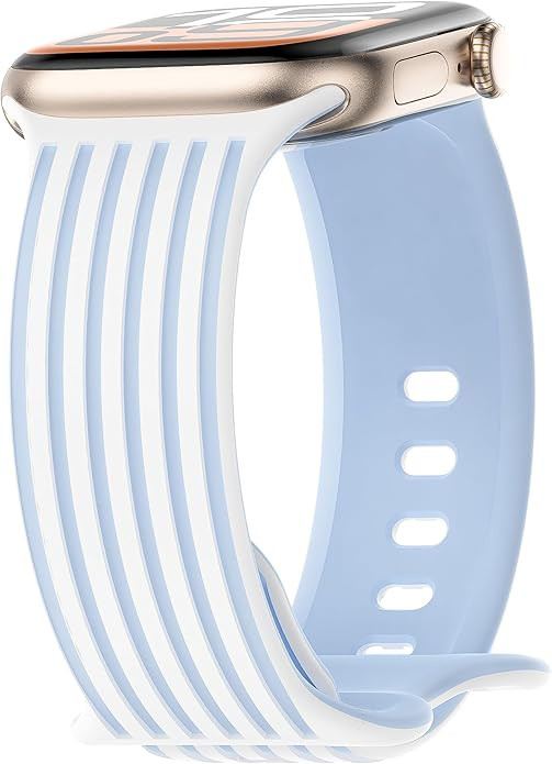 YMHML Engraved Striped Band Compatible with Apple Watch Bands for Women 40mm 42mm 41mm 38mm 44mm ... | Amazon (US)