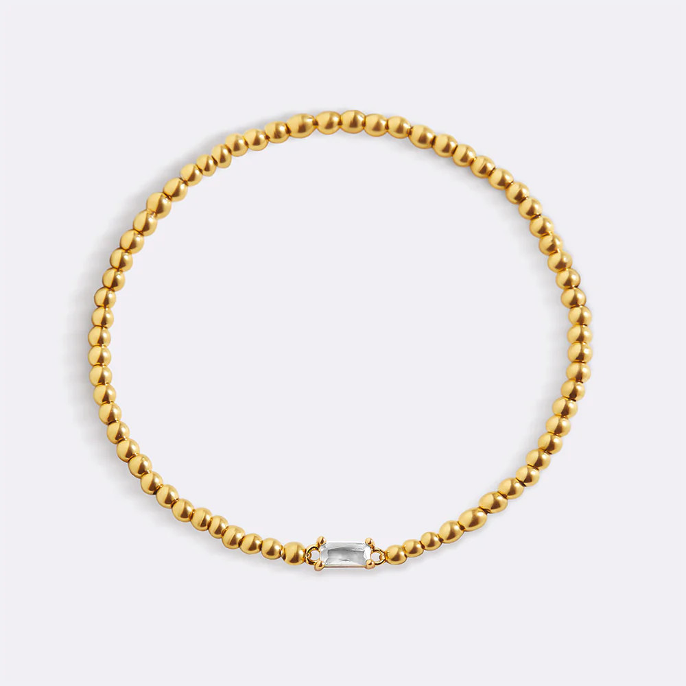 Gold Beaded Birthstone Bracelet | Mint & Lily