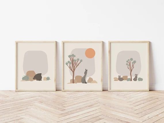 Joshua Tree Set of 3 Printable Art Boho Desert Nursery Art | Etsy | Etsy (US)