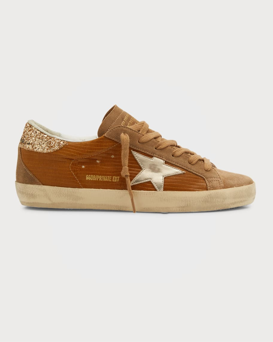 Golden Goose Superstar Mixed Leather Low-Top Sneakers | Neiman Marcus