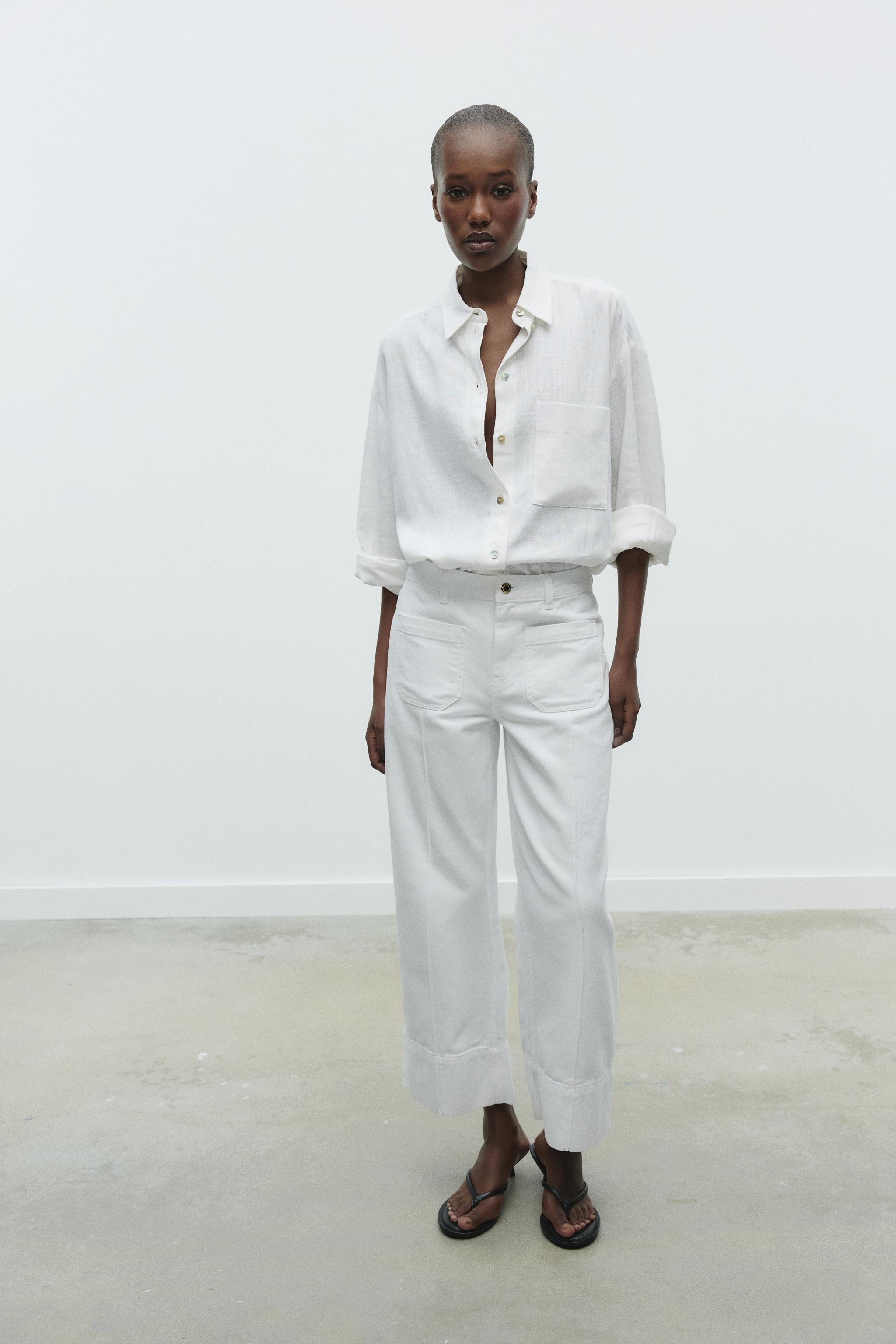 HIGH-WAISTED Z1975 CROPPED WIDE LEG JEANS | Zara US