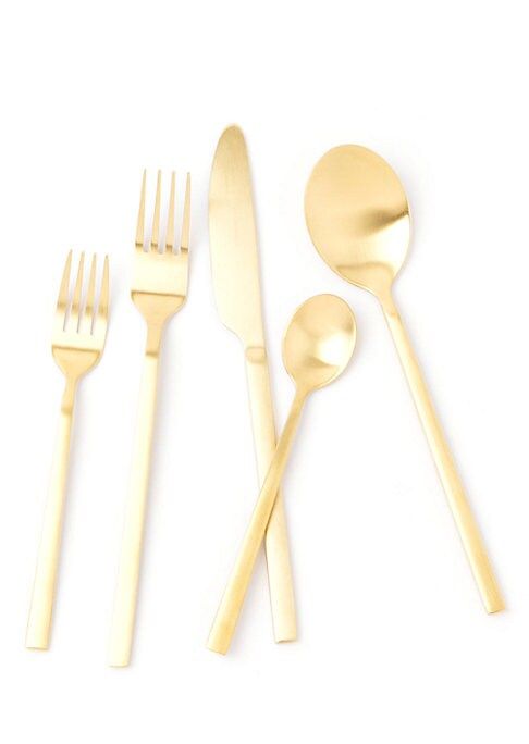 Apsel Brushed Matte Gold 20-Piece Flatware Set | Saks Fifth Avenue