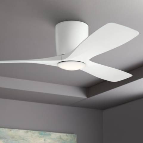 48" Kichler Volos Matte White Hugger LED Ceiling Fan with Wall Control - #80A27 | Lamps Plus | Lamps Plus
