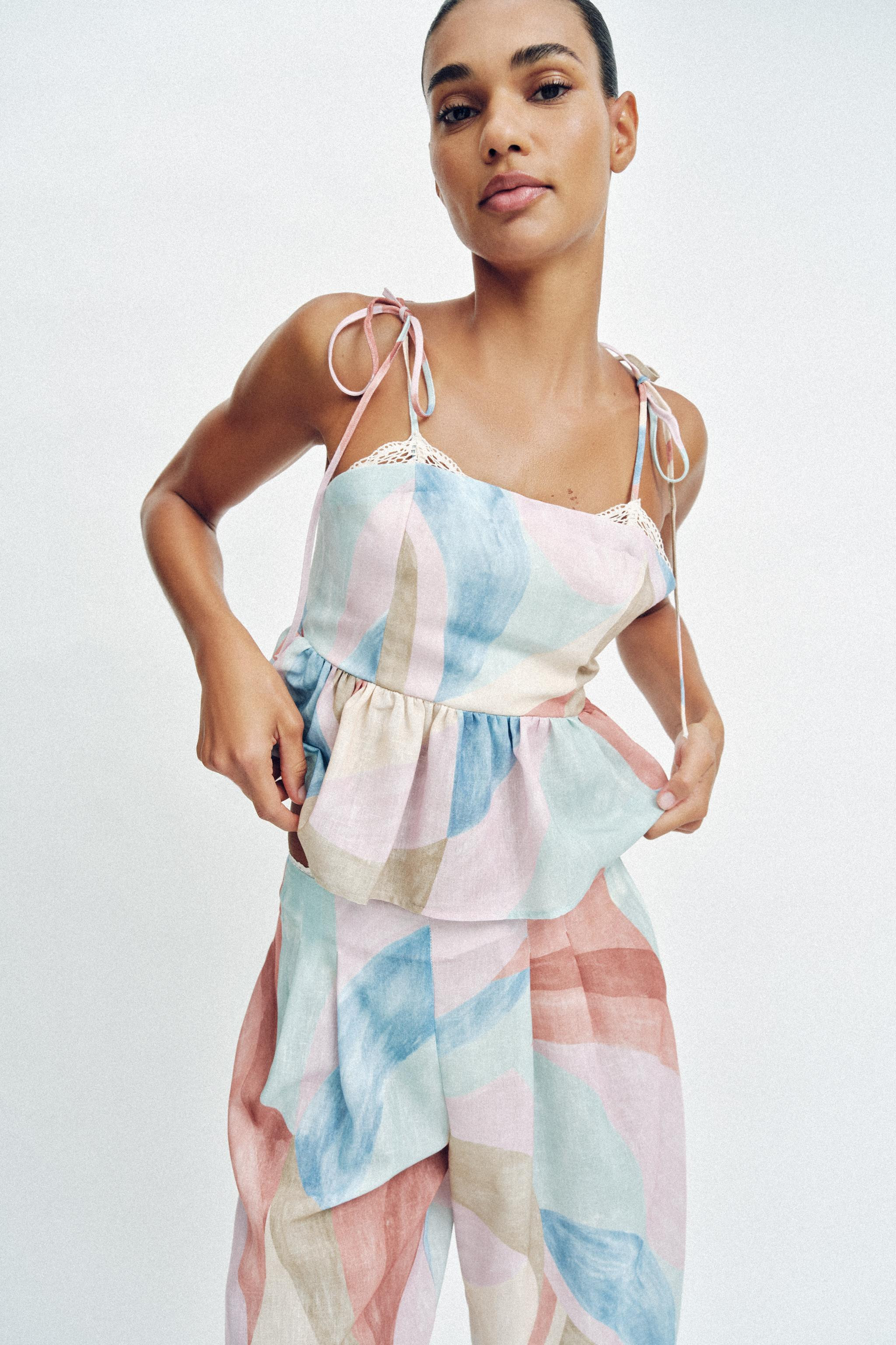 PRINTED STRAP TOP | Zara US