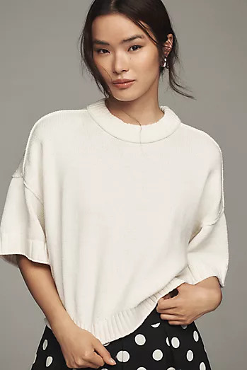 The Goldie Cotton Crew Neck Sweater | Anthropologie (US)
