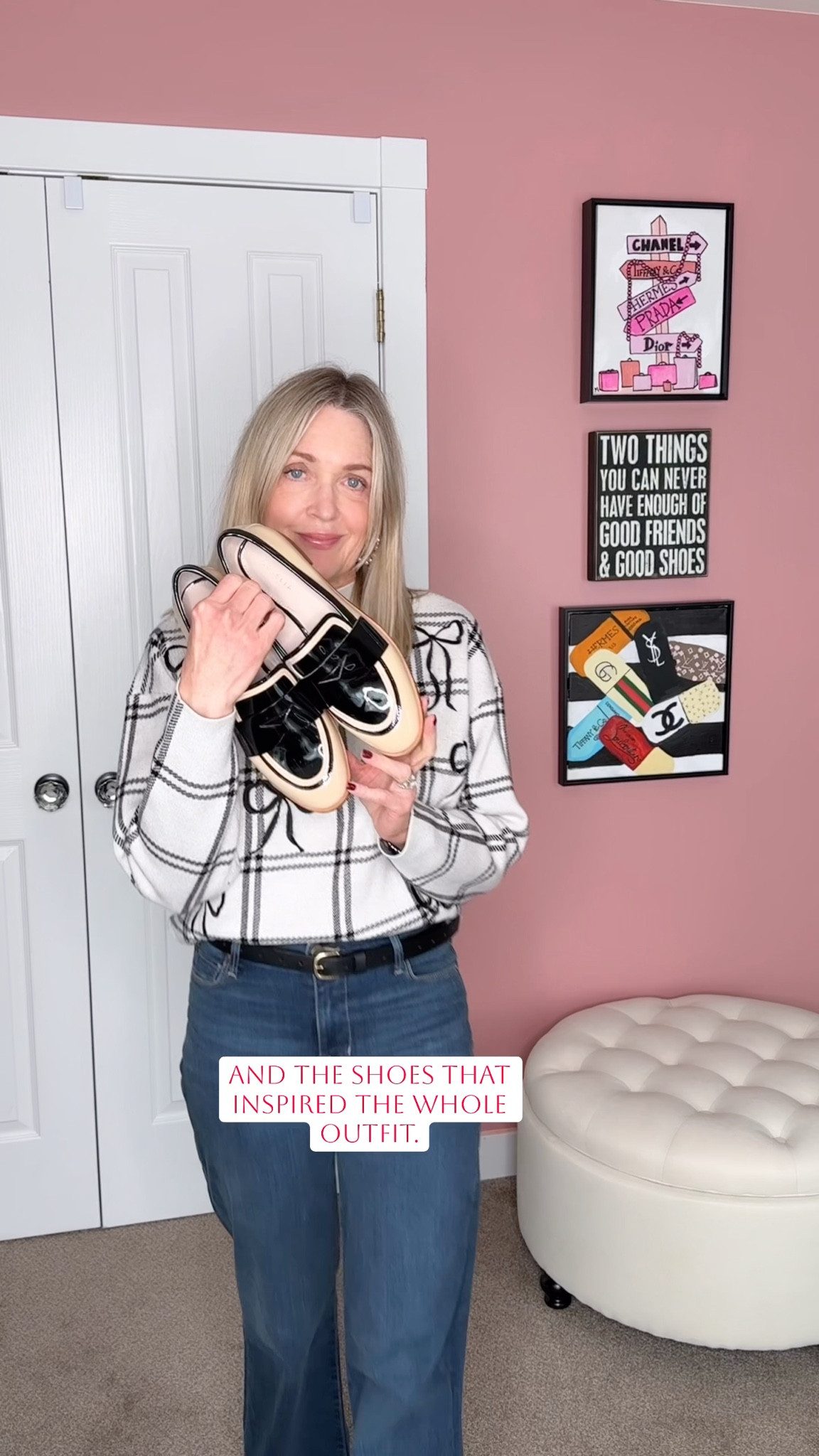 Holiday outfit that isn’t red or green.
Anthropologie bow sweater, size XS. Fidelity denim Katie St Tropez size 25.
Cecelia New York Kali loafer.


#LTKHoliday #LTKSeasonal #LTKgrwm