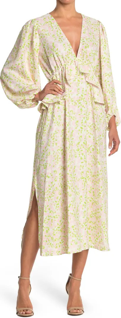 Ruffle Floral Print Maxi Dress | Nordstrom Rack