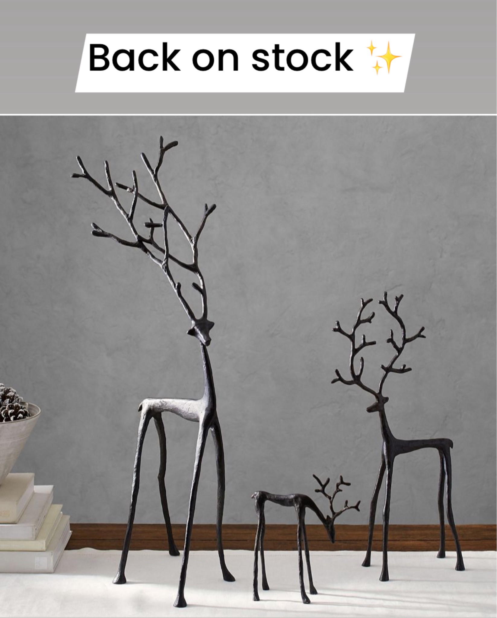 This gorgeous Christmas decor  🦌 is back in stock. Scroll down to shop.
