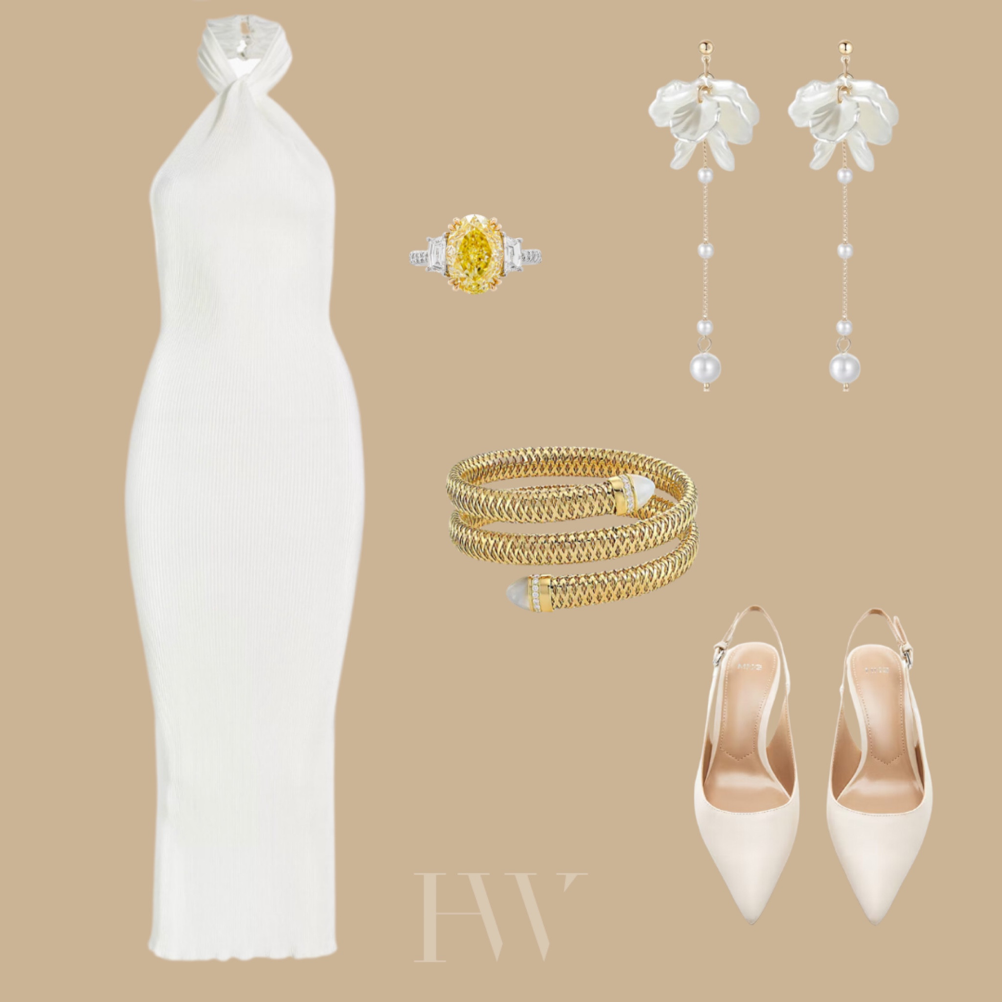Engagement photo shoot complete look with a white dress, white heels, yellow diamond ring, and pearl earrings 

👀 Roberto coin, pearl earrings, engagement ring inspo, white heels, saks fifth ave finds, rehearsal dinner, bridal shower, outfit inspo 

#LTKwedding #LTKeurope #LTKstyletip