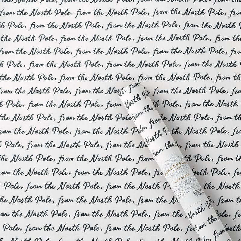 25 sq ft 'From The North Pole' Gift Wrap White - Wondershop™ | Target