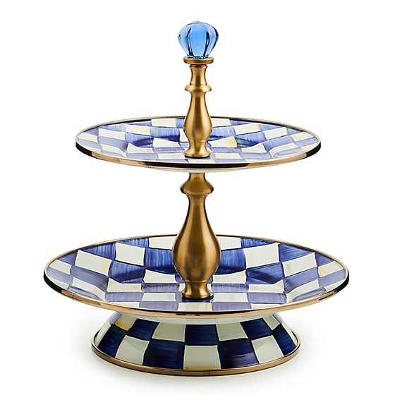 Royal Check Enamel Two Tier Sweet Stand | MacKenzie-Childs