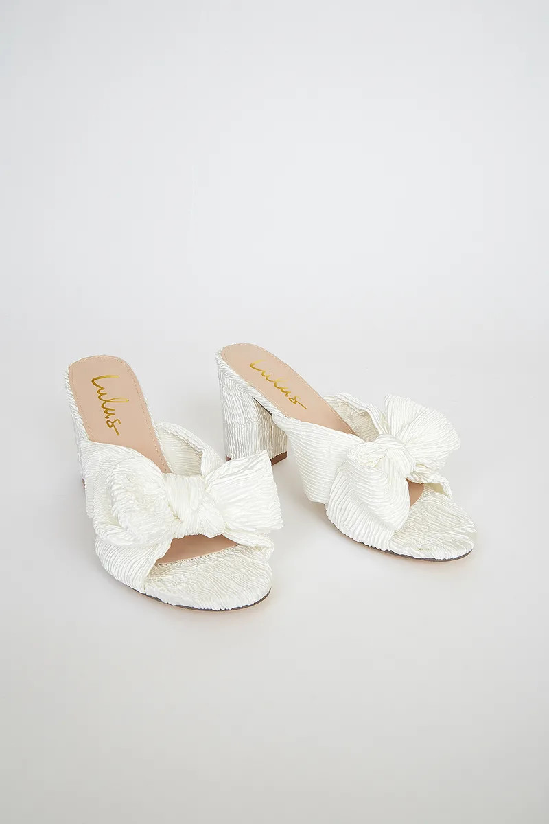 Dorothea Ivory Knotted High Heel Sandals | Lulus (US)