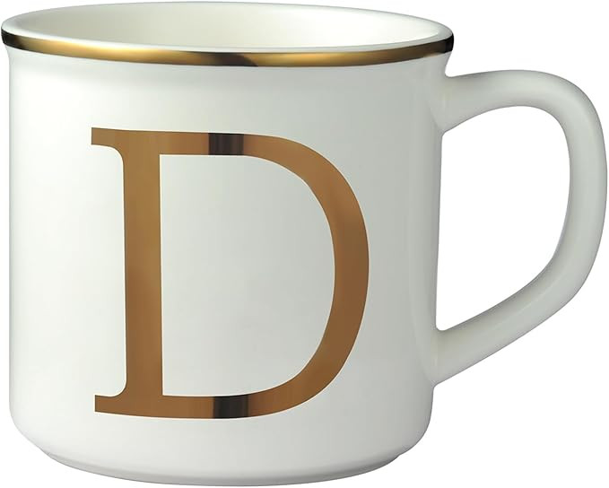 Miicol Ceramic Coffee Mug 16 oz, Monogram Coffee Cup, Golden Initial Tea Mug, Personalized Tea Cu... | Amazon (US)