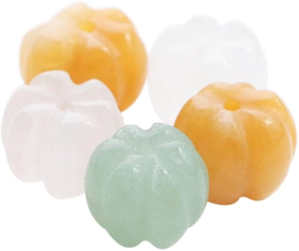 10 Pcs Pumpkin Jade Beads 8mm Lampwork Loose Spacer Beads Charms Pumpkin Shape Gemstone Bracelet ... | Amazon (US)