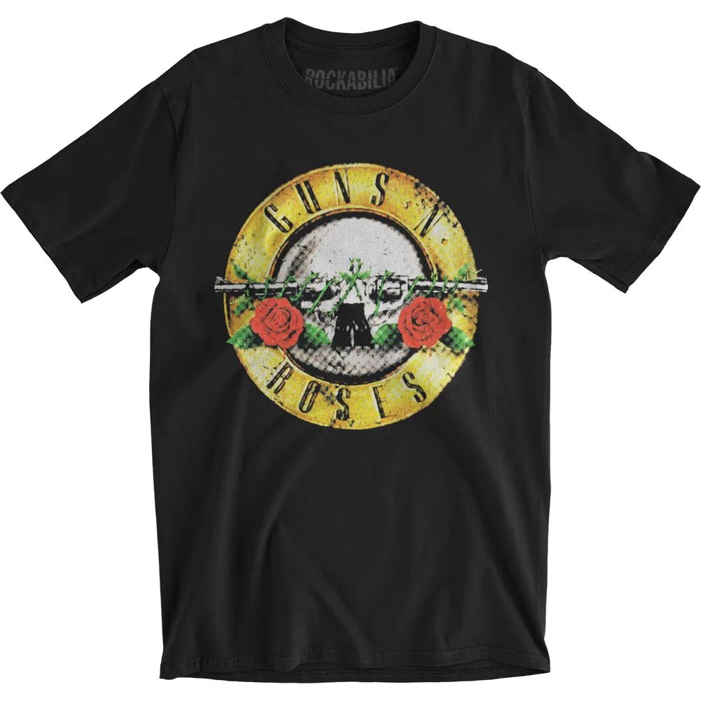Official Guns N' Roses Distressed Bullet Black Youth Short Sleeve Band Graphic Tee Unisex | Walmart (US)