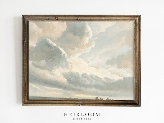 Nursery Wall Art  Cloud Painting  Antique Art  PRINTABLE | Etsy | Etsy (US)