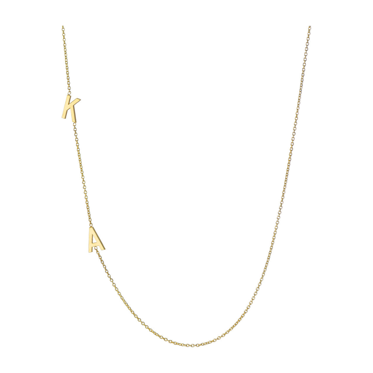 14k Gold Multiple Asymmetrical Initial Necklace | Maisonette