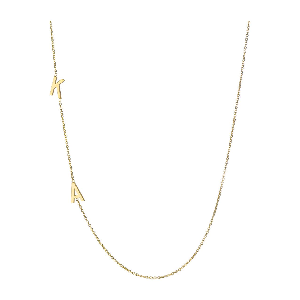 14k Gold Multiple Asymmetrical Initial Necklace | Maisonette