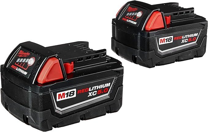 Milwaukee 48-11-1852 M18 REDLITHIUM XC 5.0 Ah Extended Capacity Battery (2 pack) | Amazon (US)