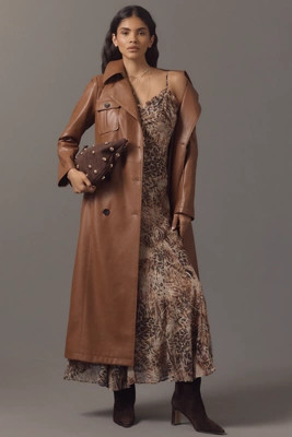 Avec Les Filles Faux Leather Utility Trench Coat | Anthropologie (US)