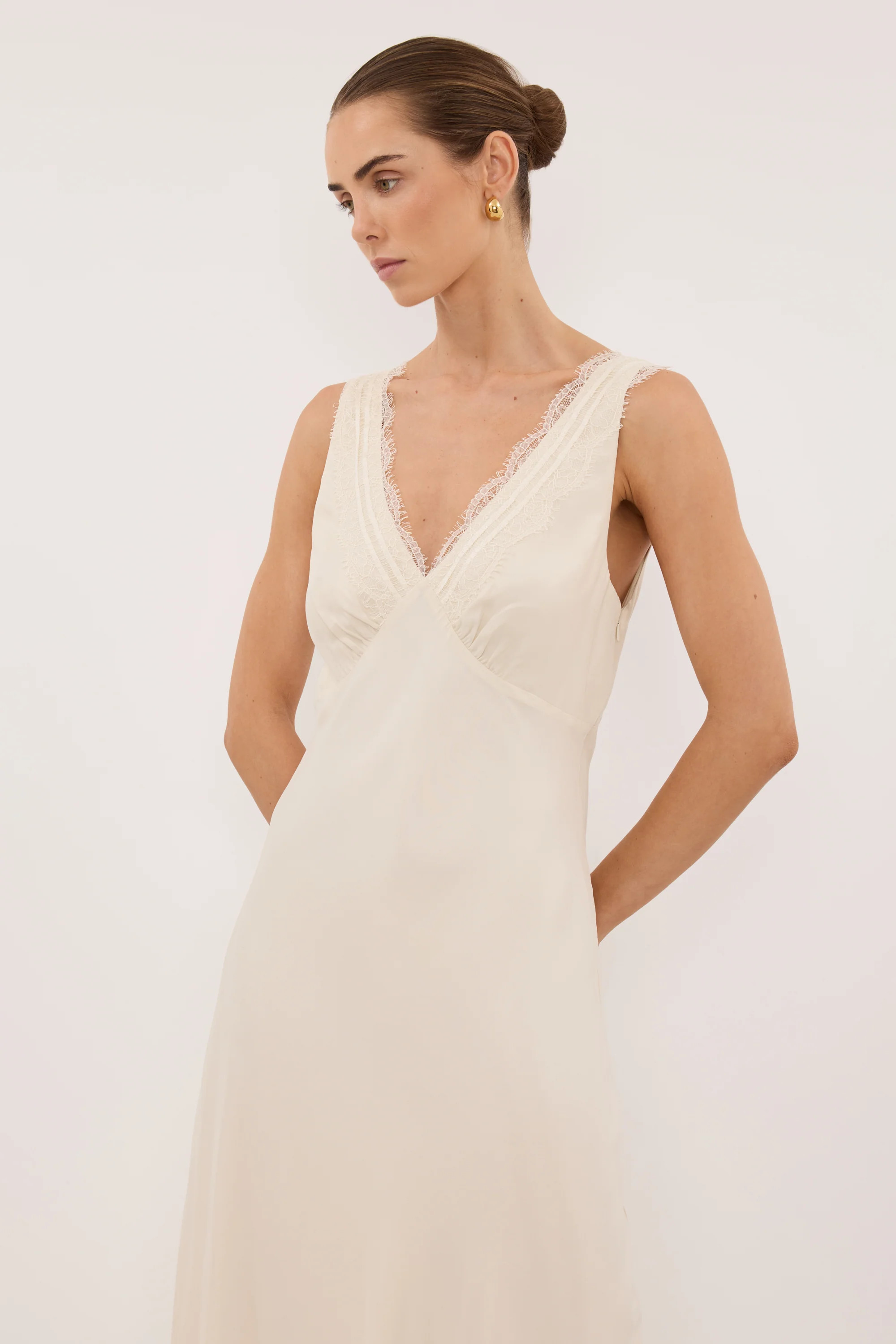 ANDREA SANDSTONE CUPRO MIDI DRESS | DISSH