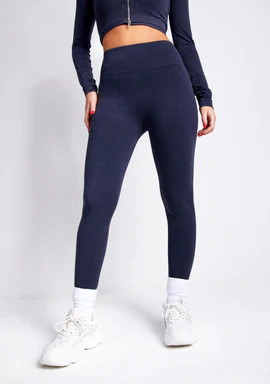 Nyla Black Acid Wash Seamless Active Sport Leggings | Missy Empire (UK)