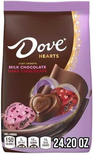 Dove Promises Milk & Dark Chocolate Candy Hearts, 24.2 oz Bag | Amazon (US)