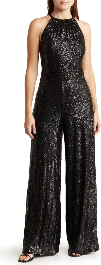 MAX STUDIO Sequin Halter Wide Leg Jumpsuit | Nordstromrack | Nordstrom Rack