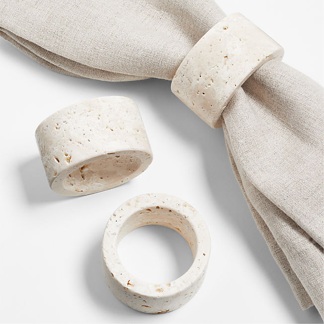 Travertine Napkin Ring | Crate & Barrel | Crate & Barrel